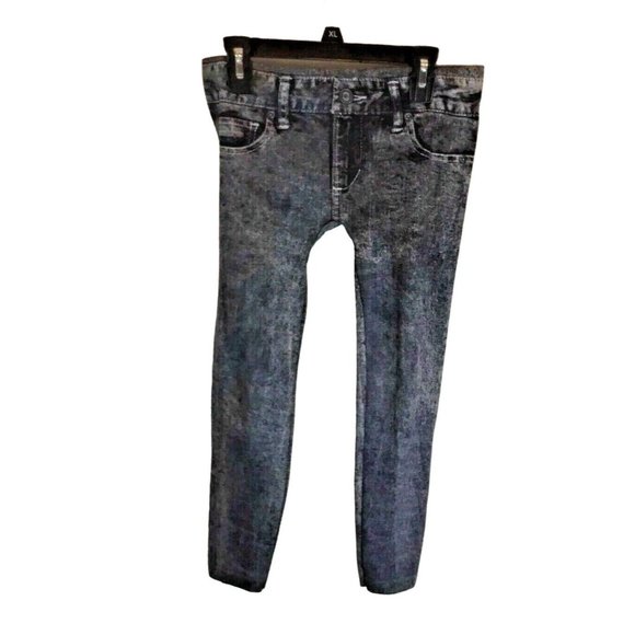 M L Stretch Juniors Sz M Leggings Leggins Looks Like Jeans - Picture 2 of 4